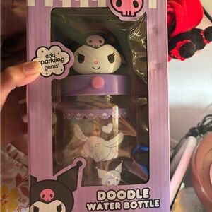 Kuromi Doodle Purple Water Bottle